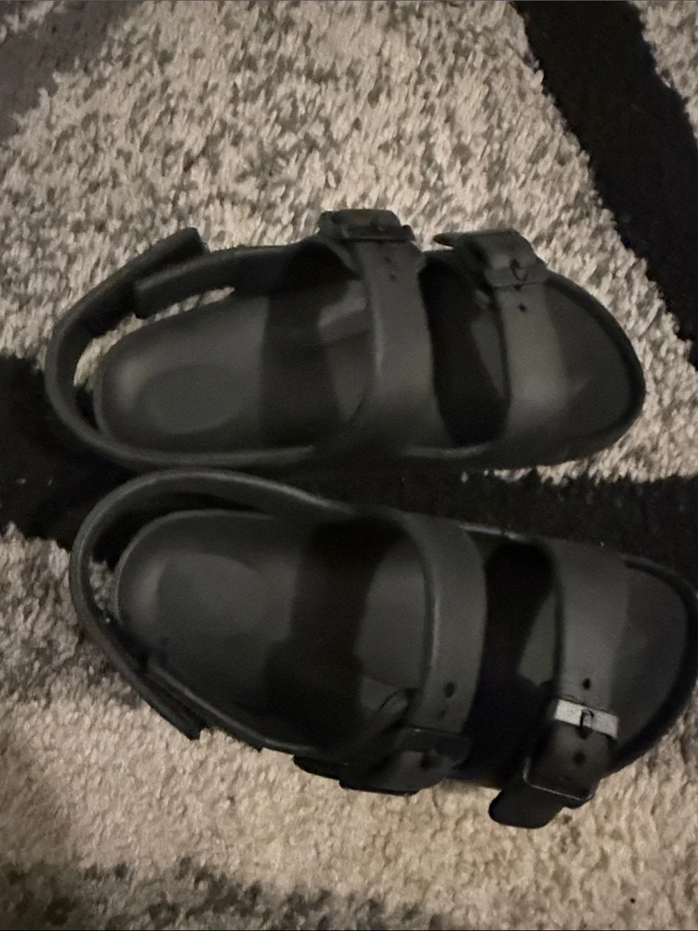 Kids Black Dual-Strap Comfort Sandals